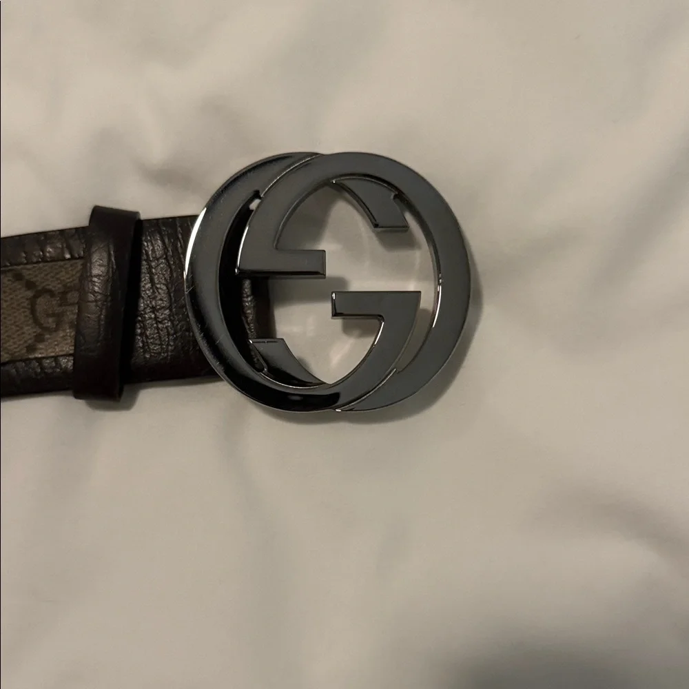 Used Gucci Brown GG Emblem Belt - Picture 3 of 6